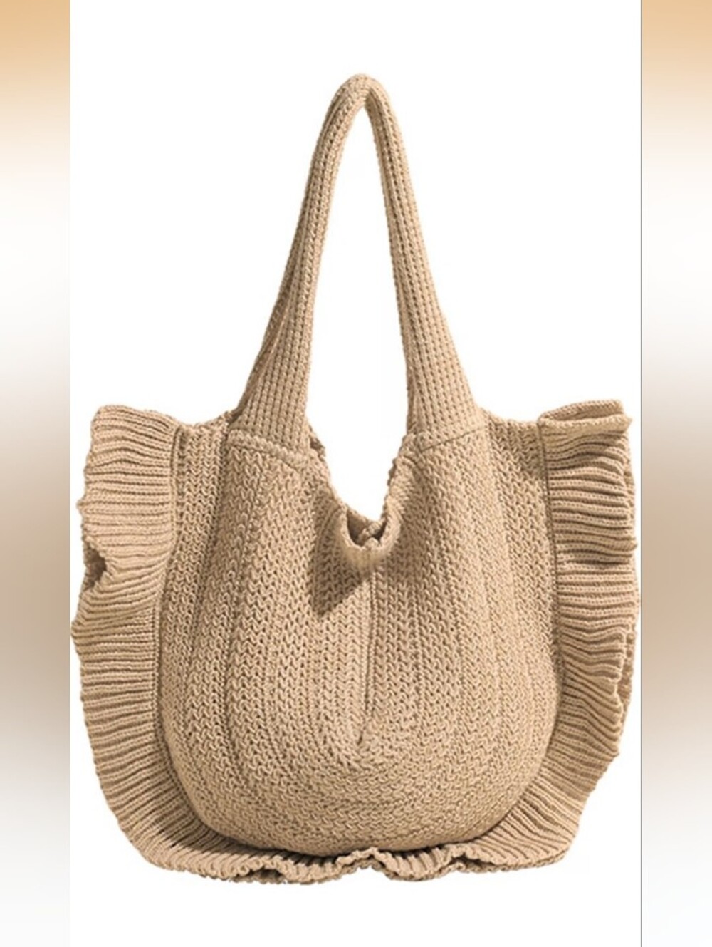 MTBXK Beige Crochet Shoulder Bag NWT
